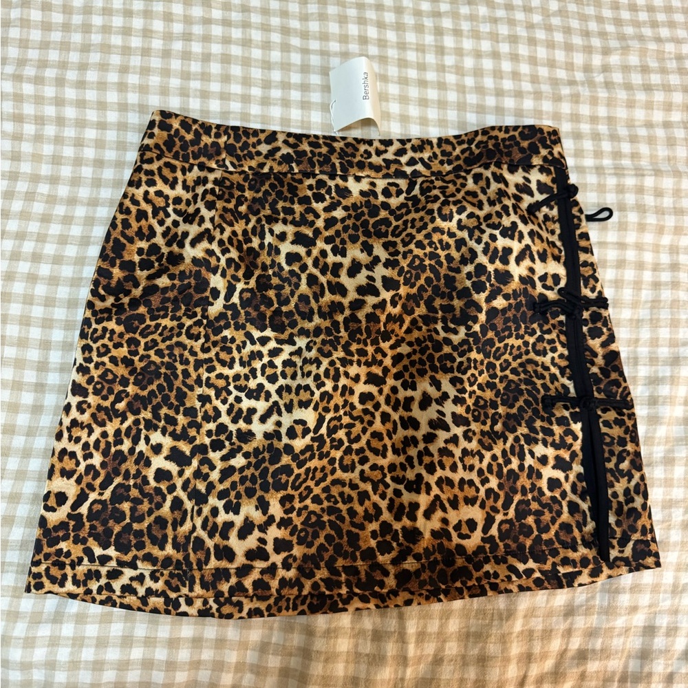 Bershka Leopard Print Mini Skirt